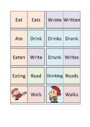 English Worksheet: Verb Domino