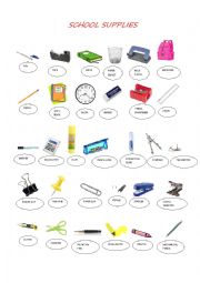 English Worksheet: School supplies