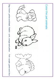 English Worksheet: Animals and colors 2 