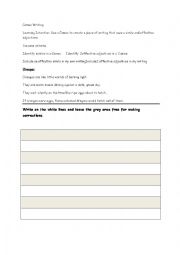 English Worksheet: Writing using a Cameo.