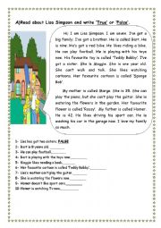 English Worksheet: reading