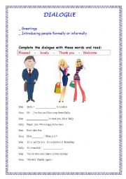 English Worksheet: DIALOGUE