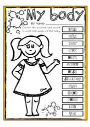 English Worksheet: My Body (Elementary)