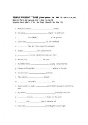 English Worksheet: Simple Present Tense