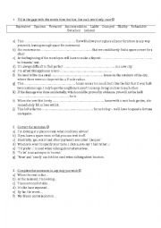 English Worksheet: Accommodation