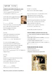 English Worksheet: love song - Taylor Swift