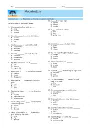 English Worksheet: Vocabulary