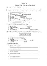 English Worksheet: Present Simple and Present perfect