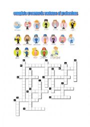 English Worksheet: Crosswords professions