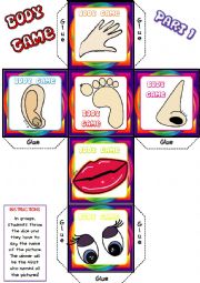 English Worksheet: The Body - DICE Game (1)
