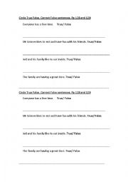 English Worksheet: reading comprehension
