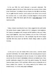 English Worksheet: Disasters (use it to practise the passive and active form)