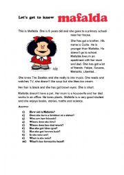 English Worksheet:  Mafalda