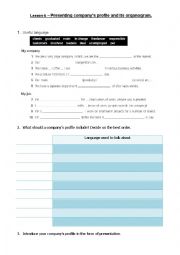 English Worksheet: Companys Profile and Organisation