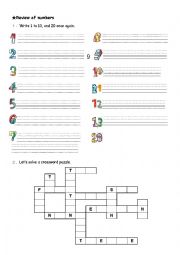 English Worksheet: numbers