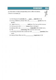 English Worksheet: comparatives and superlatives worksheet with films