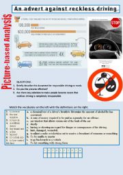 English Worksheet: Picture-based analysis (An advert against reckless driving) 2/