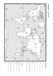 English Worksheet: Continents and oceans