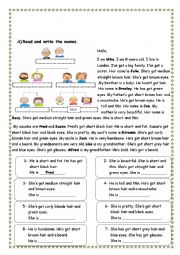 English Worksheet: family members