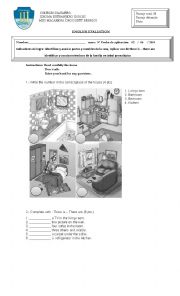 English Worksheet: parts of the house and family 