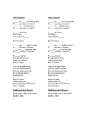 English Worksheet: tears in heaven