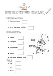 English Worksheet: Recipe fruit brochete