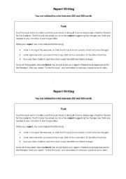 English Worksheet: Report Writing Exam Question & Model Answer