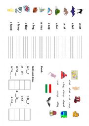 English Worksheet: First steps in reading and writing English