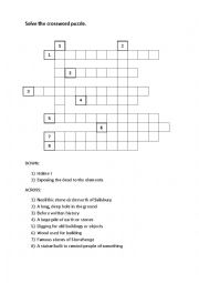 English Worksheet: Crossword Puzzle