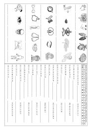 English Worksheet: Body parts break code