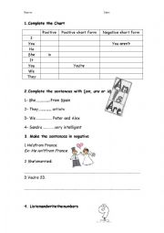 English Worksheet: To be