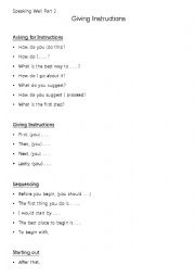 English Worksheet: Speaking Well Series part 2