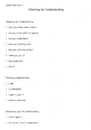 English Worksheet: Speaking Well Series part 3