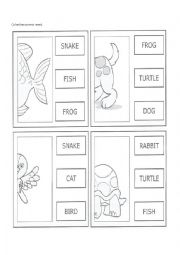 English Worksheet: animals