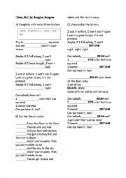 English Worksheet: Hear me by Imagine Dragons