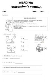 English Worksheet: daily activities