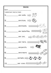 English Worksheet: these - those