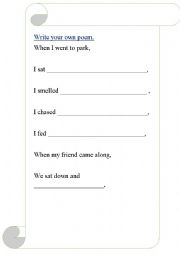 English Worksheet: poems