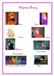 English Worksheet: Sleeping beauty characters