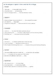 English Worksheet: WORD FORMATION (CAE) 6