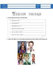 English Worksheet: Famous peoples professions 