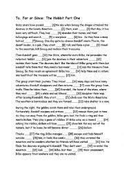 English Worksheet: The Hobbit Reading: to, for and since
