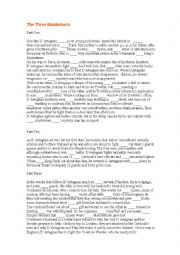 English Worksheet: The 3 Musketeers: Definite Articles Gap Fill