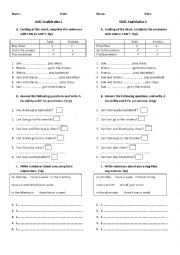 English Worksheet: QUIZ ENGLISH PLUS 1