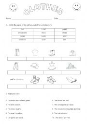 English Worksheet: CLOTHES