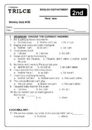 English Worksheet: EASY TEST