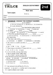 English Worksheet: TERM EXAM