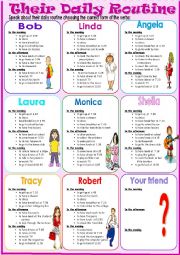 English Worksheet: Their Daily Routine