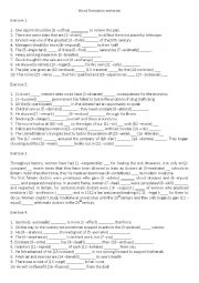 English Worksheet: Word Formation Exercises