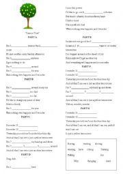 English Worksheet: Song. Fill in the gaps with the provided words